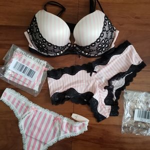 Victoria's Secret Very Sexy Bra 34C & 3 Panties
